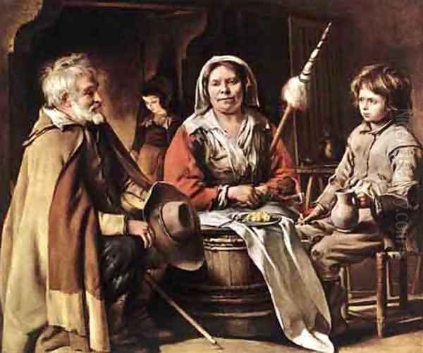 Peasant Interior 1642 Oil Painting by Louis Le Nain