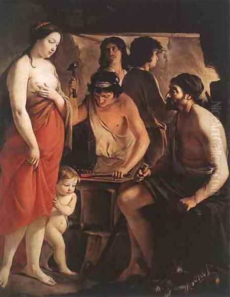 Venus at the Forge of Vulcan 1641 Oil Painting by Louis Le Nain