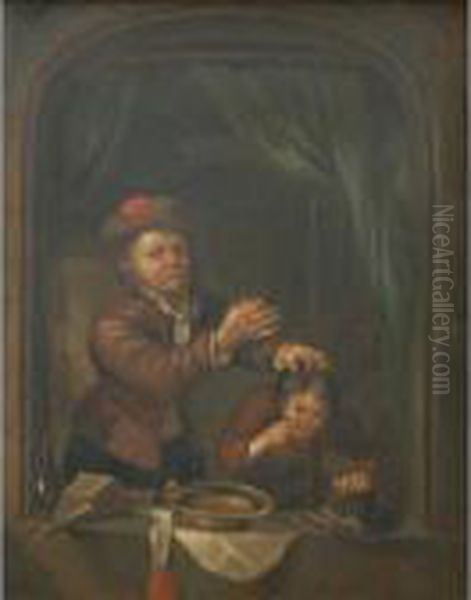 Scholar Cutting A Quill Pen Oil Painting by Gerrit Dou