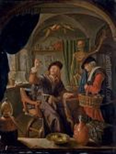 Une Paysanne Chez Le Medecin Oil Painting by Gerrit Dou