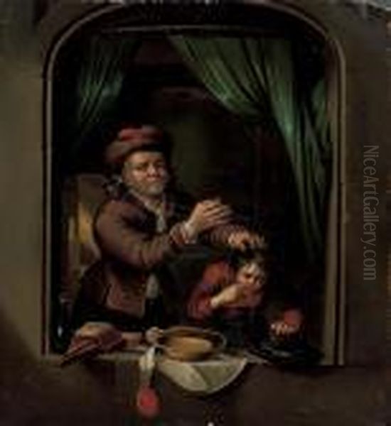 The Dentist Oil Painting by Gerrit Dou