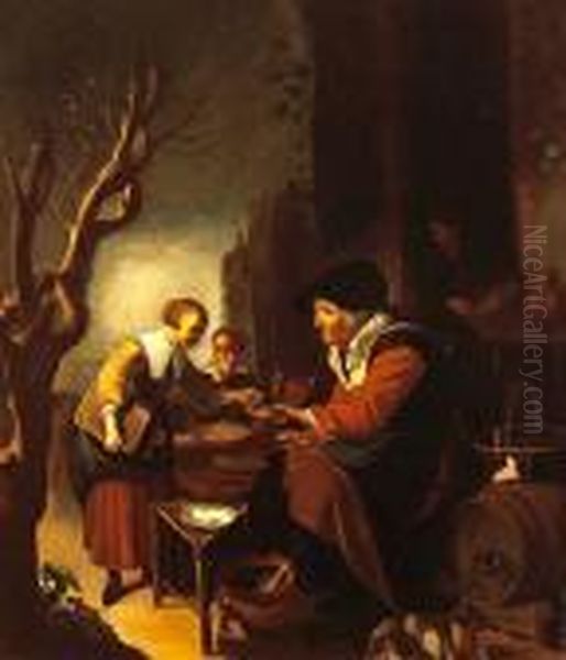 The Pancake Seller Oil Painting by Gerrit Dou