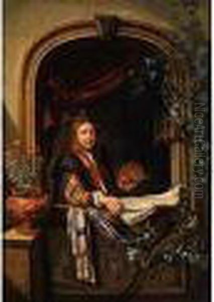 Selbstportrait Oil Painting by Gerrit Dou