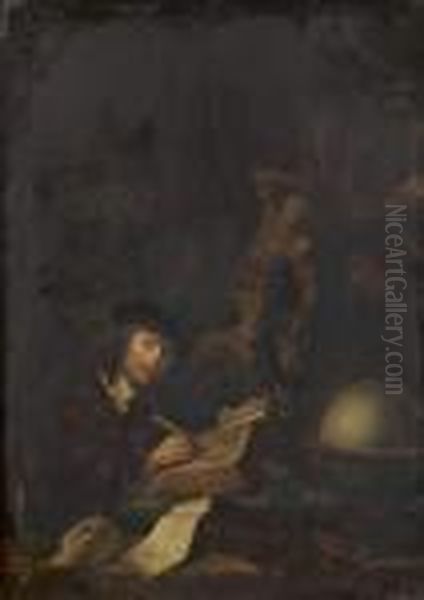 Cabinet D'erudit Oil Painting by Gerrit Dou