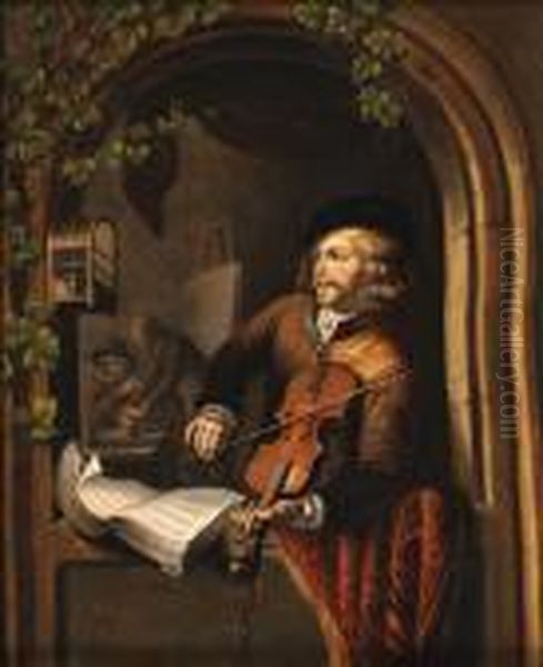 The Violinplayer Oil Painting by Gerrit Dou