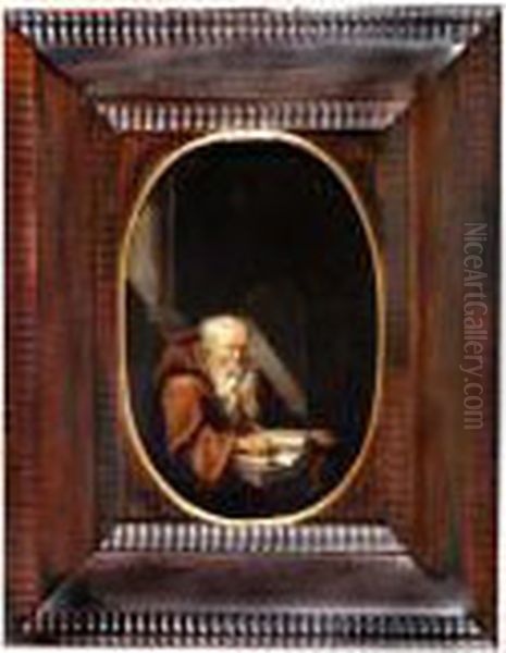 Oil On Panel Oil Painting by Gerrit Dou