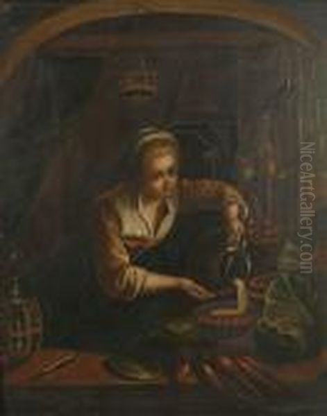 Serving Girls Oil Painting by Gerrit Dou