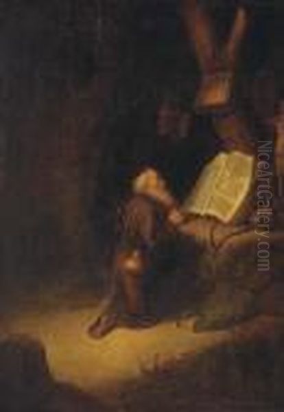 A Praying Hermit Oil Painting by Gerrit Dou