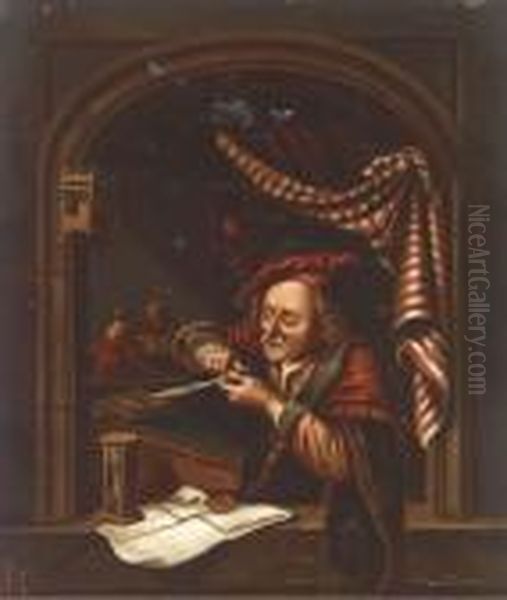 The Dentist; And The Tax Collector Oil Painting by Gerrit Dou