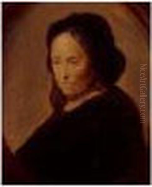 Portrait Of An Old Woman, Said To Be Rembrandt's Mother Oil Painting by Gerrit Dou