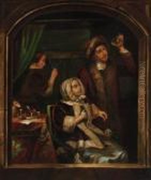 The Dentist; And The Doctor Oil Painting by Gerrit Dou