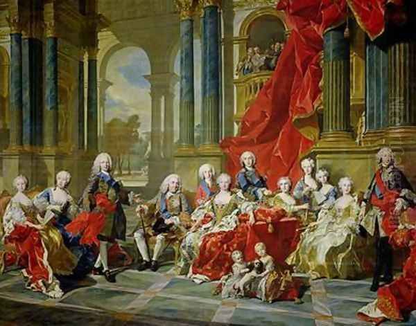 The Family of Philip V 1743 Oil Painting by Louis Michel van Loo