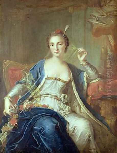 Portrait of Mademoiselle Marie Salle 1702-56 1737 Oil Painting by Louis Michel van Loo