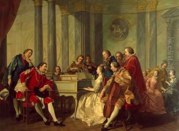 Sextet Oil Painting by Louis Michel van Loo