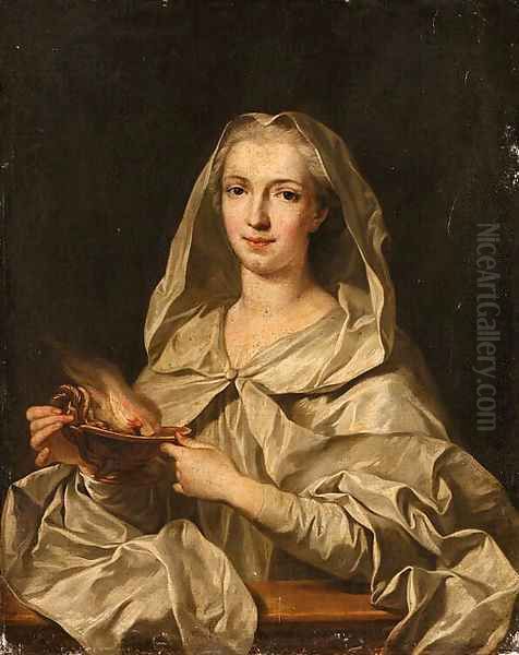 Portrait of a woman Oil Painting by Louis Michel van Loo