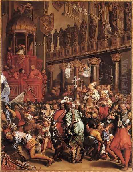 Doge Enrico Dandolo Recruiting for the Crusade 1621 Oil Painting by Jean Achille Leclerc