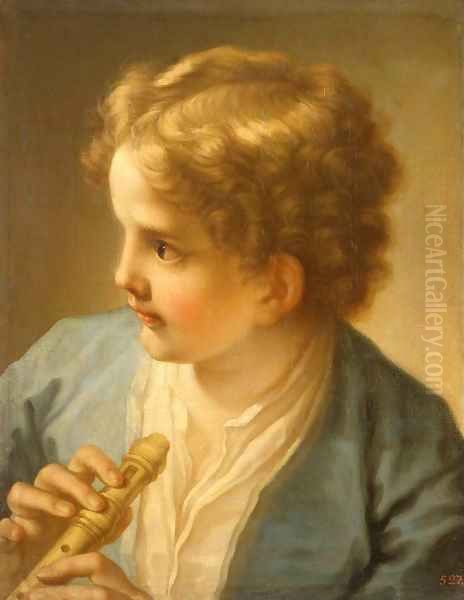 Boy with a Flute Oil Painting by Benedetto Luti