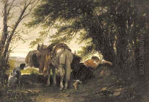 Rest on the way Oil Painting by Leon Legat