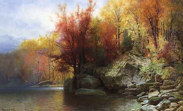 Autumn River Landscape Oil Painting by Alexander Lawrie