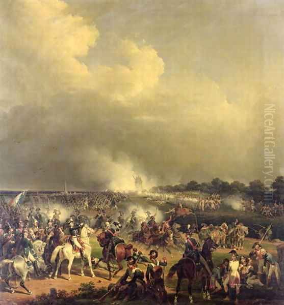 Battle of Boussu 3rd November 1792 1845 Oil Painting by Charles Emile Hippolyte Lecomte-Vernet