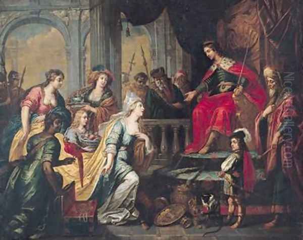 The Queen of Sheba before Solomon Oil Painting by Pieter van Lint