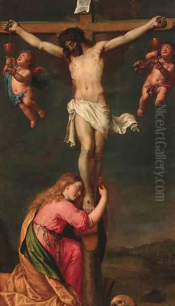 The Crucifixion with Mary Magdalene Oil Painting by Pieter van Lint