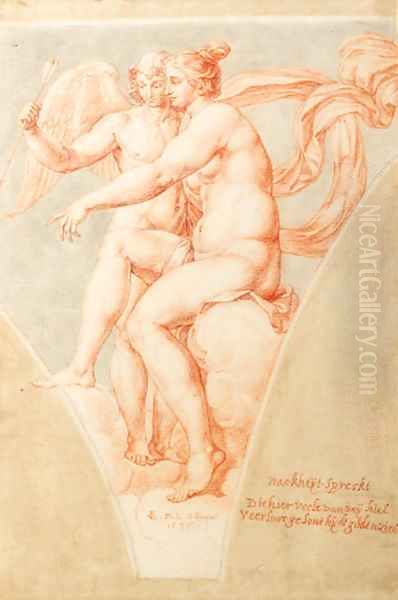 Venus and Cupid Oil Painting by Pieter van Lint