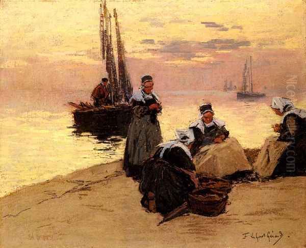 Breton Fisherwoman Oil Painting by Fernand Marie Eugene Legout-Gerard