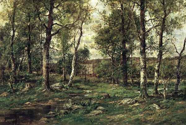 Landscape with Birch Trees, Scalp Level Oil Painting by Charles Linford