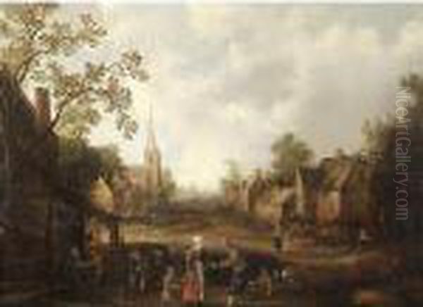 Paesino Fiammingo Oil Painting by Joost Cornelisz. Droochsloot