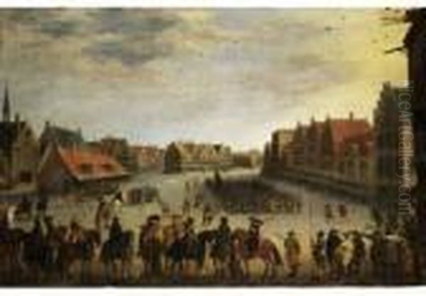 Die Entlassung Der Soldner Durch
 Prinz Moritz Von Nassau Auf Dem Neude-platz Der Stadt Utrecht Oil Painting by Joost Cornelisz. Droochsloot