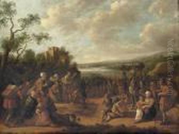 Saint John The Baptist Preaching In The Wilderness Oil Painting by Joost Cornelisz. Droochsloot