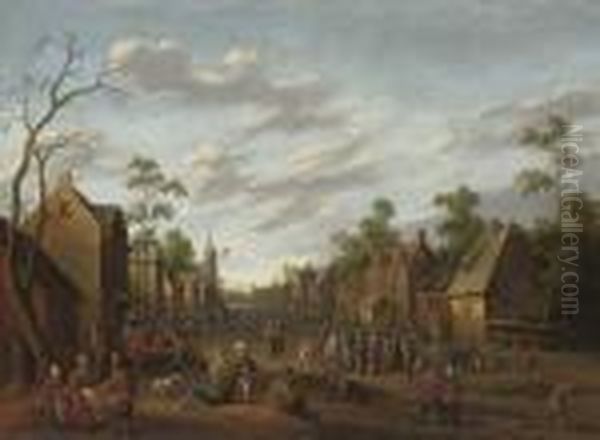 A Village Kermesse Oil Painting by Joost Cornelisz. Droochsloot