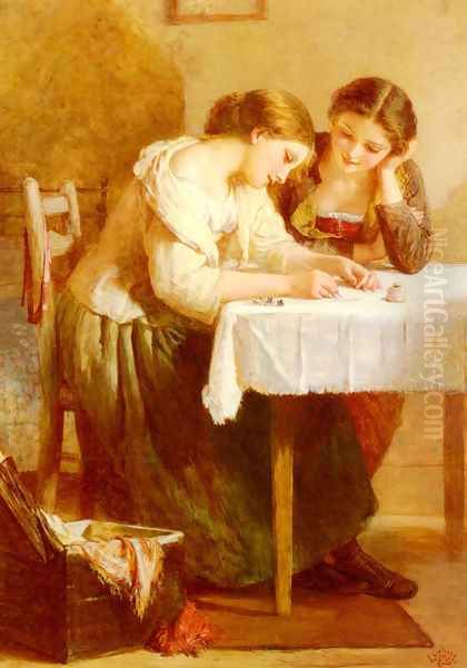 Love Letter Oil Painting by Henry Lejeune