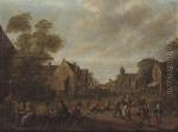 A Village Kermesse Oil Painting by Joost Cornelisz. Droochsloot