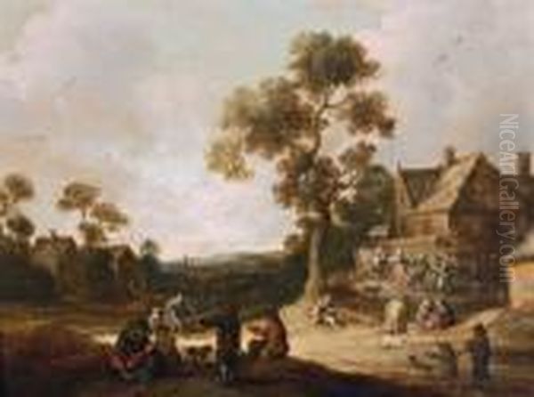 Contadini In Festa In Un Villaggio Oil Painting by Joost Cornelisz. Droochsloot