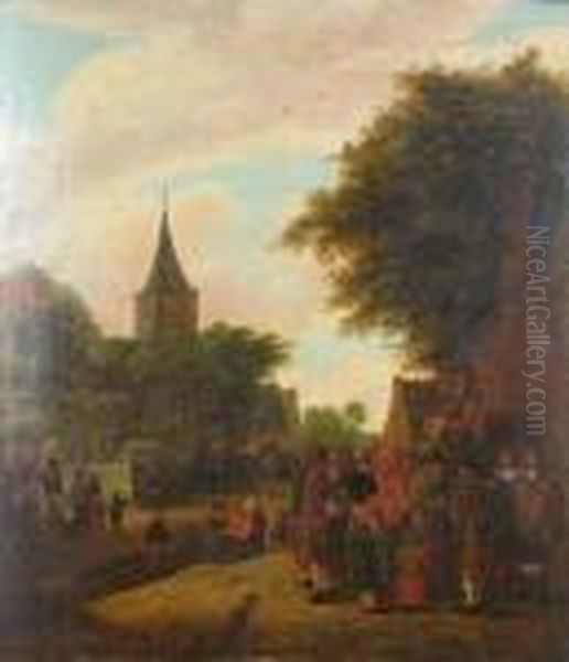 Village Fair Oil Painting by Joost Cornelisz. Droochsloot