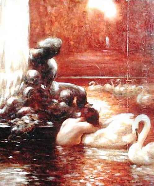 The Fountain Oil Painting by Gaston de La Touche