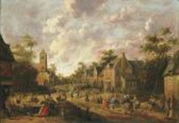 A Village Kermesse Oil Painting by Joost Cornelisz. Droochsloot