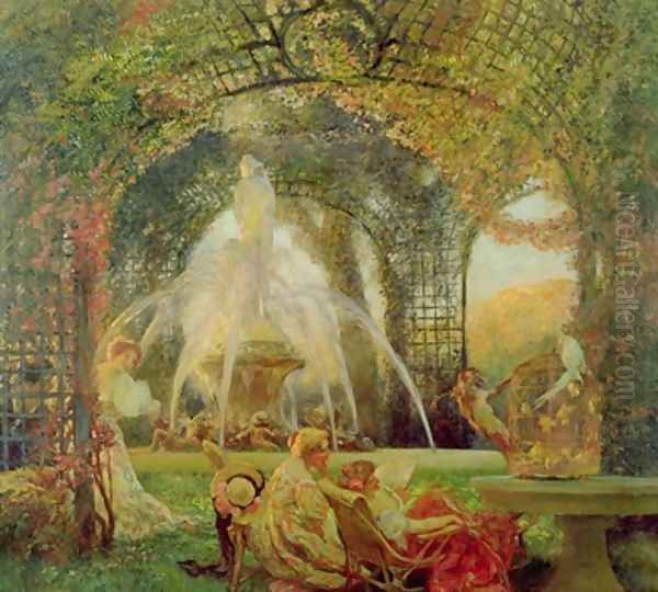 The Arbour or The Conflict Oil Painting by Gaston de La Touche