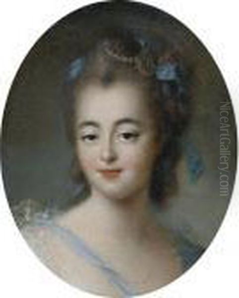 Portrait Of A Lady Oil Painting by Francois-Hubert Drouais