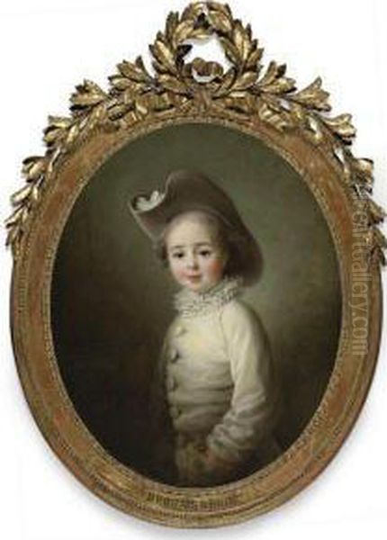 Marie-jean Herault De Sechelles As A Child Oil Painting by Francois-Hubert Drouais