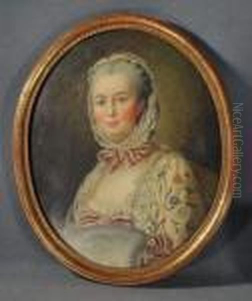 Portrait De Madame De Pompadour Oil Painting by Francois-Hubert Drouais