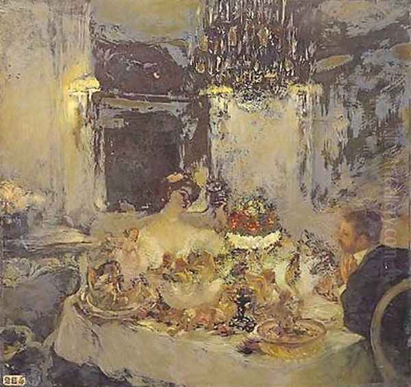 The Champagne Oil Painting by Gaston de La Touche