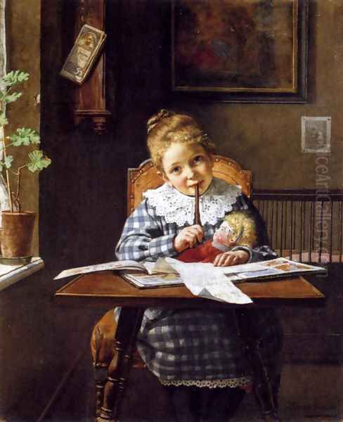 The Letter Oil Painting by Hermann Lang