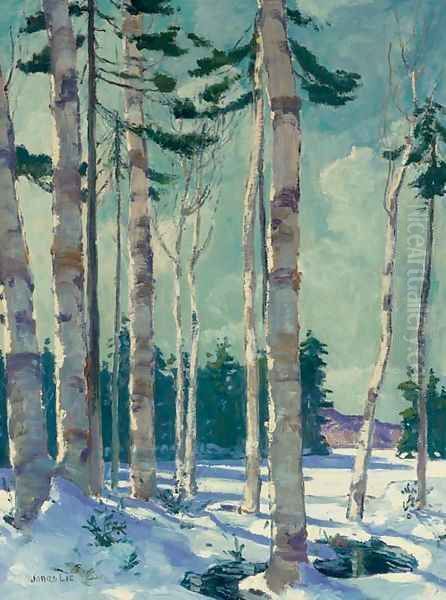 Winter Landscape Oil Painting by Jonas Lie