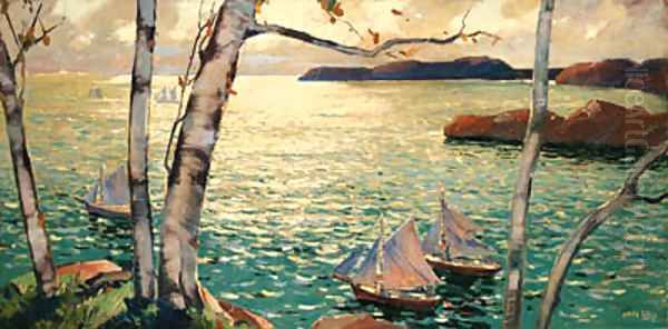 Monhegan Island Oil Painting by Jonas Lie