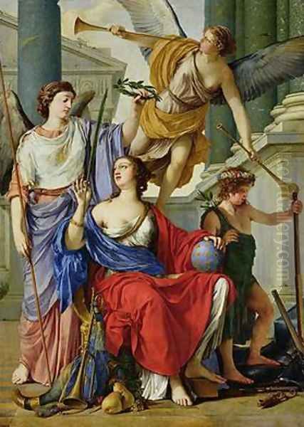 Allegory of the Regency of Anne of Austria 1601-66 Oil Painting by Laurent De La Hyre