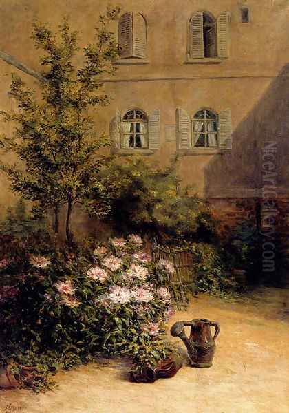 A Corner Of The Garden Oil Painting by Remy E. Landeau