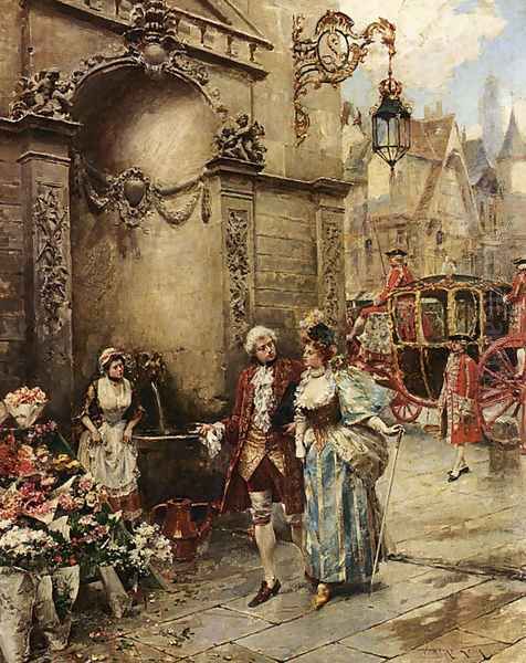 A Visit To The Florist Oil Painting by Henri Victor Lesur